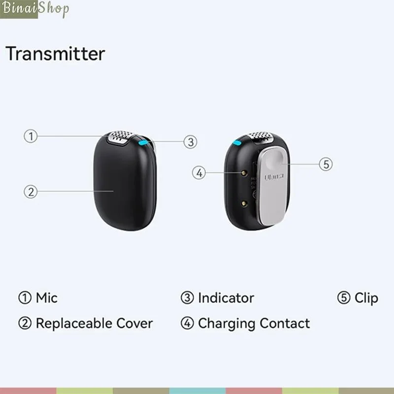 Ulanzi A30 - Micro Cài Áo Không Dây, Khử Tiếng Ồn, Phạm Vi Thu 50m Cho Điện Thoại, Máy Ảnh DSLR - Hàng chính hãng