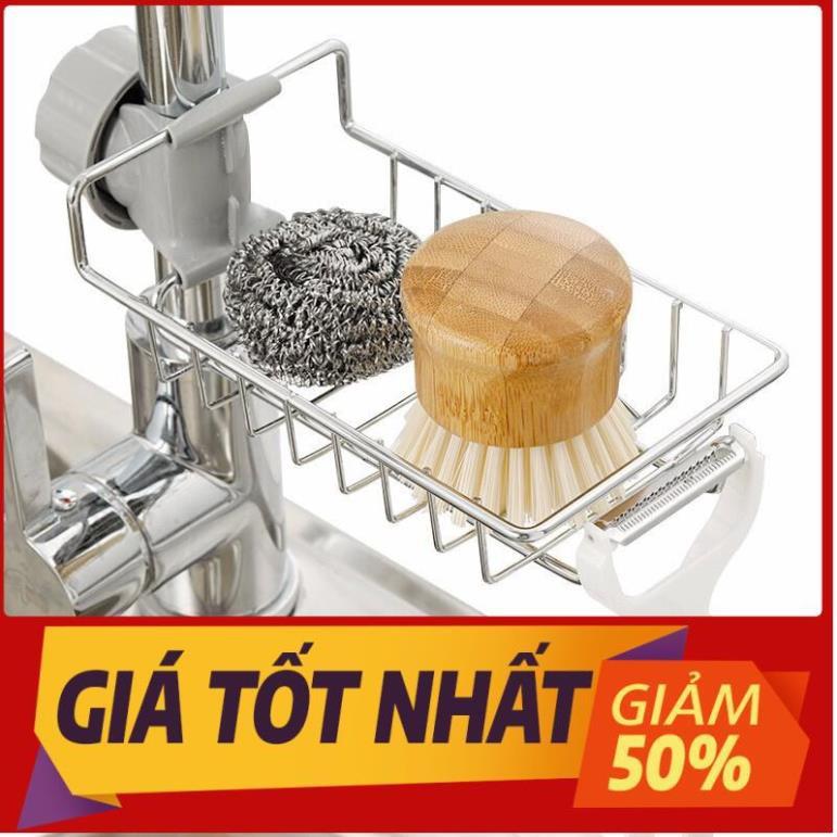 Giá để treo vòi nước gắn lavabo thông đa năng minh khay kệ inox đựng đồ phòng tắm nhà bếp trang trí đẹp