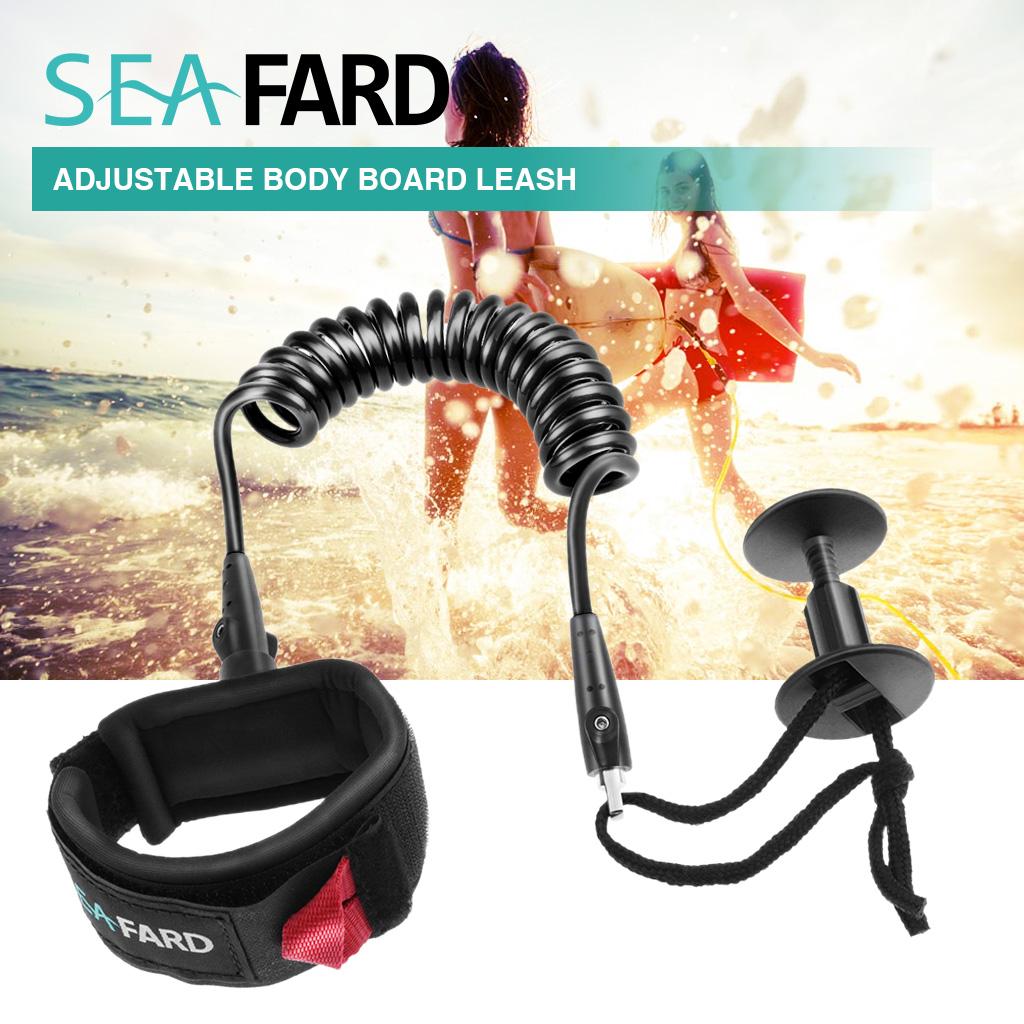 2x Body Board Leash 5ft 5.5mm Coiled Body Board Cord Arm Strap For Surfing