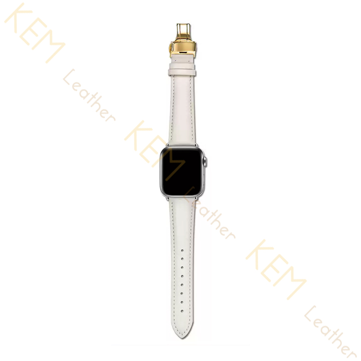 Hình ảnh Dây Đeo Đồng Hồ Thay Thế Dành Cho Apple Watch 48 Ultra 45/44/42mm - 41/40/38mm, Chất Liệu Da Bò Italy Cao Cấp Màu Trắng Tương Thích Các Phiên Bản Series 8/7/6/5/4/3/2/1/SE Bảo Hành 12 Tháng