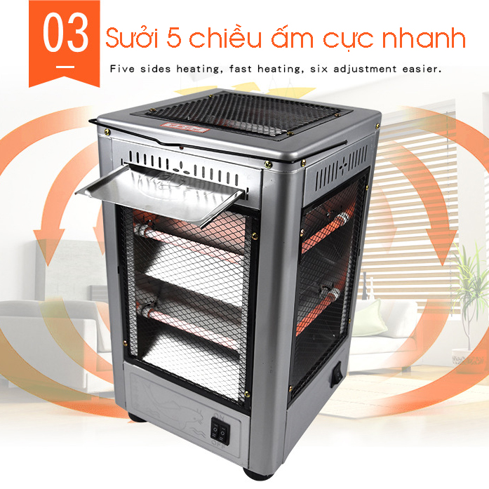 Lò sưởi 5 chiều 2000W có thể nướng đồ