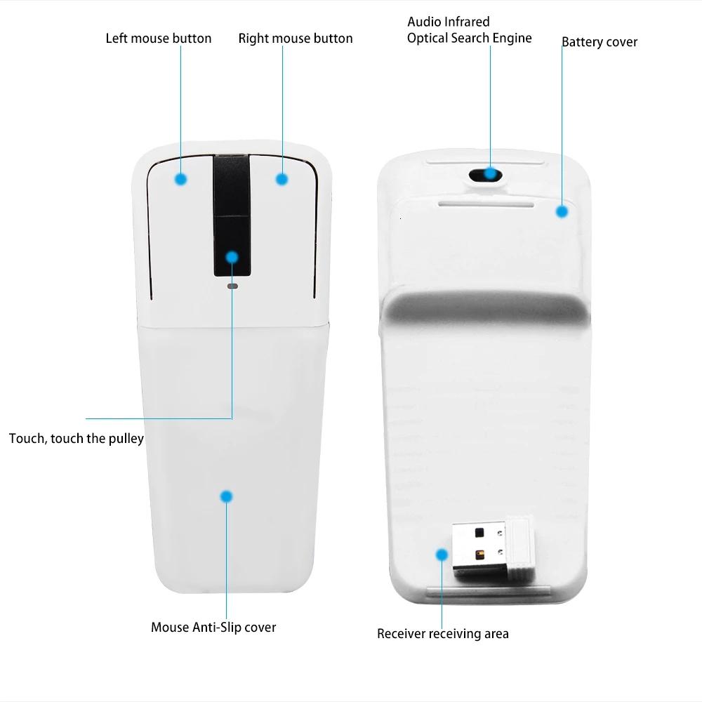 Chuột Không Dây Có Thể Gập Lại Vòng Cung Cảm Ứng Thiết Chuột Máy Tính Dành Cho Văn Phòng Microsoft Laptop Usb Chuột Quang 3d Gấp Chuột