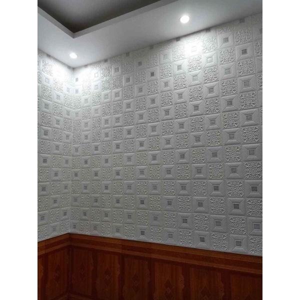 Xốp dán tường giả da hoa văn siêu sang tấm to kích thước 70 x 70 cm
