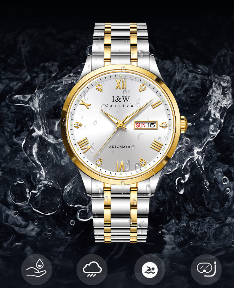Đồng hồ nam chính hãng IW CARNIVAL IW679G-1 Kính sapphire ,chống xước ,Chống nước 30m ,Bảo hành 24 tháng,Máy cơ (Automatic),dây kim loại thép không gỉ 316L, thiết kế đơn giản dễ đeo