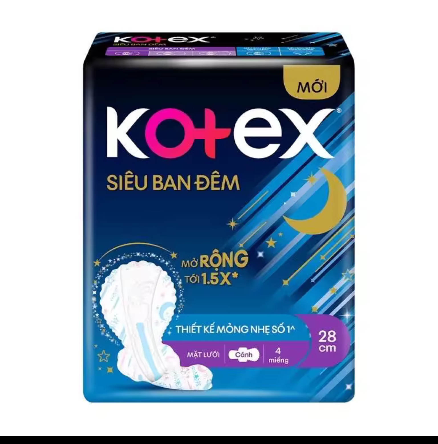 Combo 2 Gói Băng Vệ Sinh Kotex Siêu Ban Đêm 28cm - Mỗi Gói 4 Miếng -HSD luôn mới