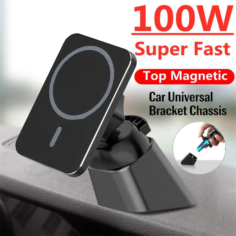 Bộ sạc không dây 100W xe hơi không dây có giá treo cho iPhone 14 13 12 Pro Max Phone Sạc Sạc nhanh