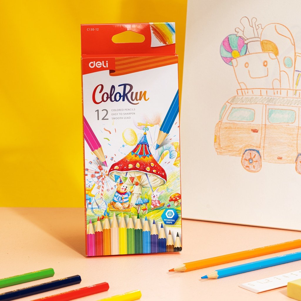 Hộp 12 Cây Bút Chì Màu Deli Đầu Chì 3mm Colorun EC130-12