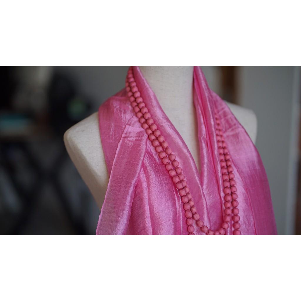 Khăn lụa, Khăn tơ tằm dệt tại Việt Nam, nhuộm màu An toàn, thương hiệu Óng silk,  Mã K19 100% silk tự nhiên.