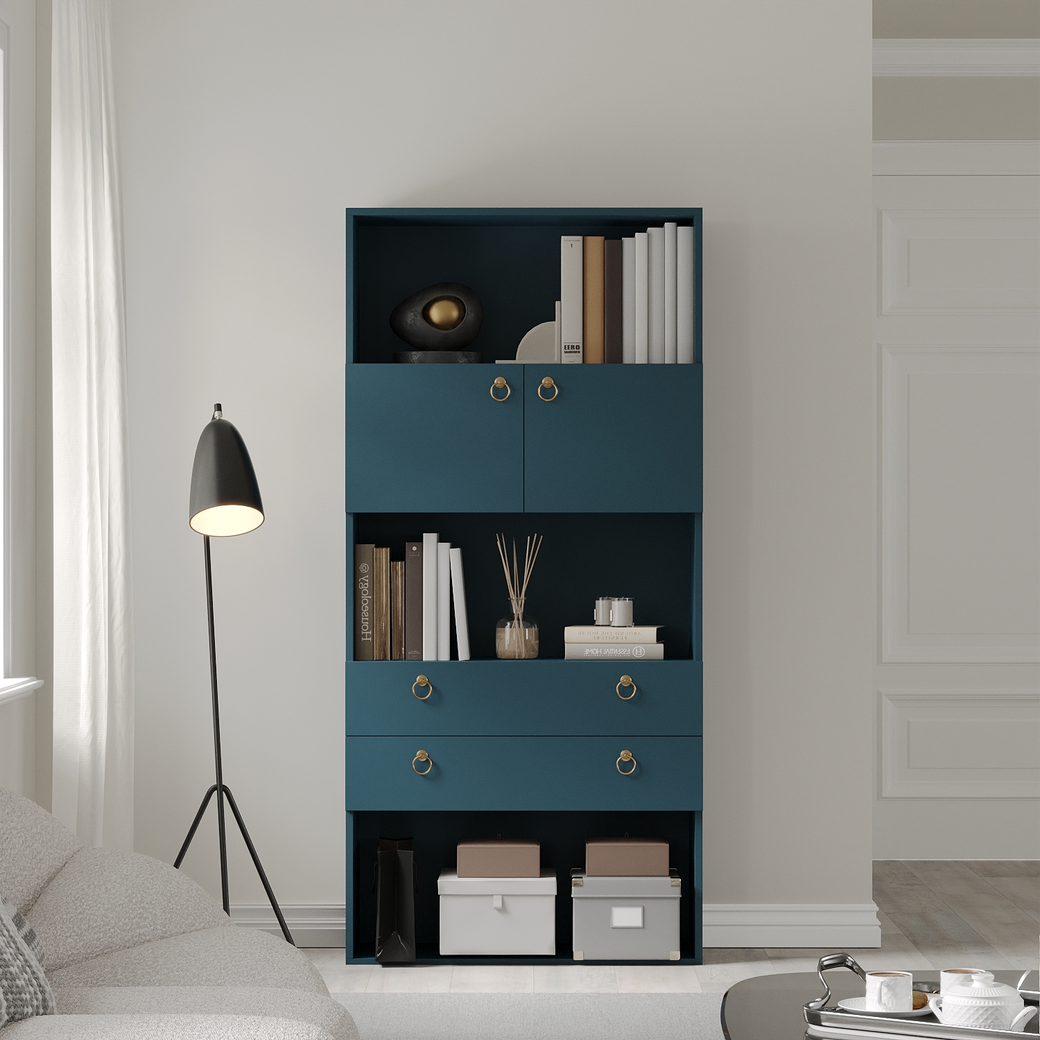 [Happy Home Furniture] WESLEY , kệ sách 6 tầng ,  80cm x 28cm x 170cm (DxRxC), KSA_014