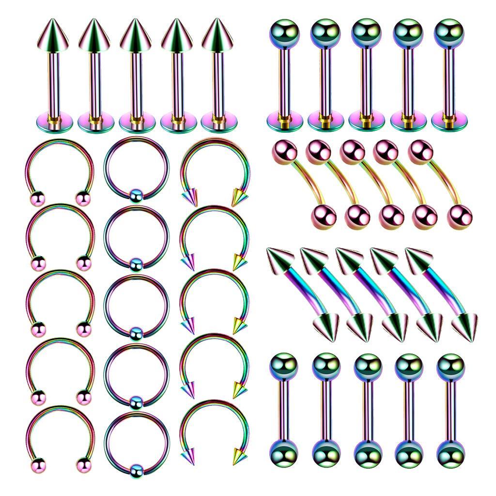 40 Pieces  Jewelry 16G Belly   Nose Lip Eyebrow