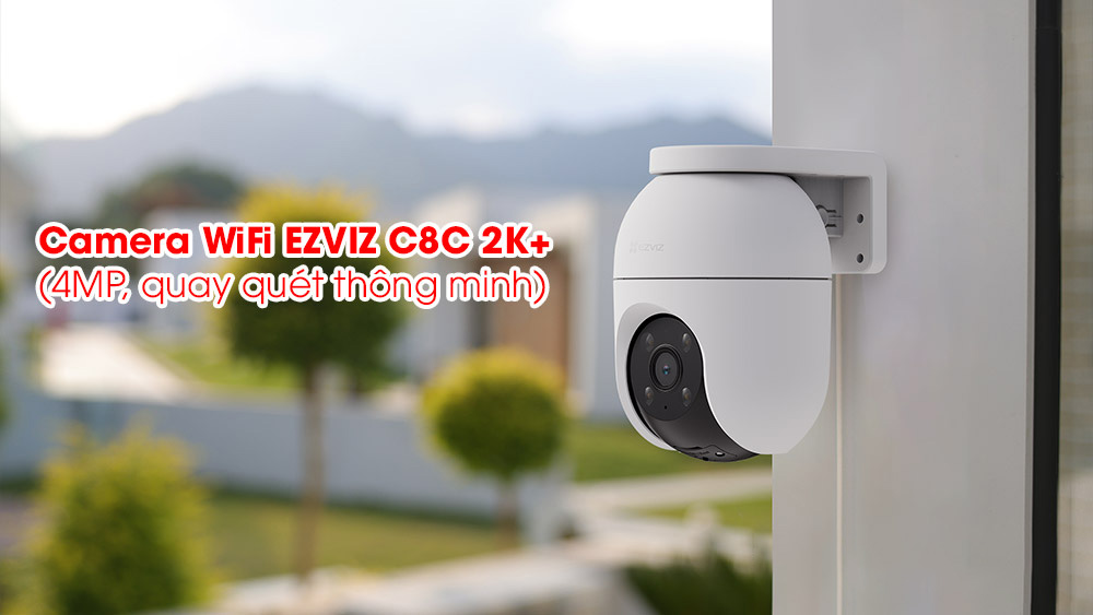 Camera Eziz Ngoài Trời H8C 2MP/ C8C 4Mp - Đèn Còi Báo Động - Màu Ban Đêm - Đàm Thoại 2 Chiều - Xoay 360 Độ - Hàng chính hãng