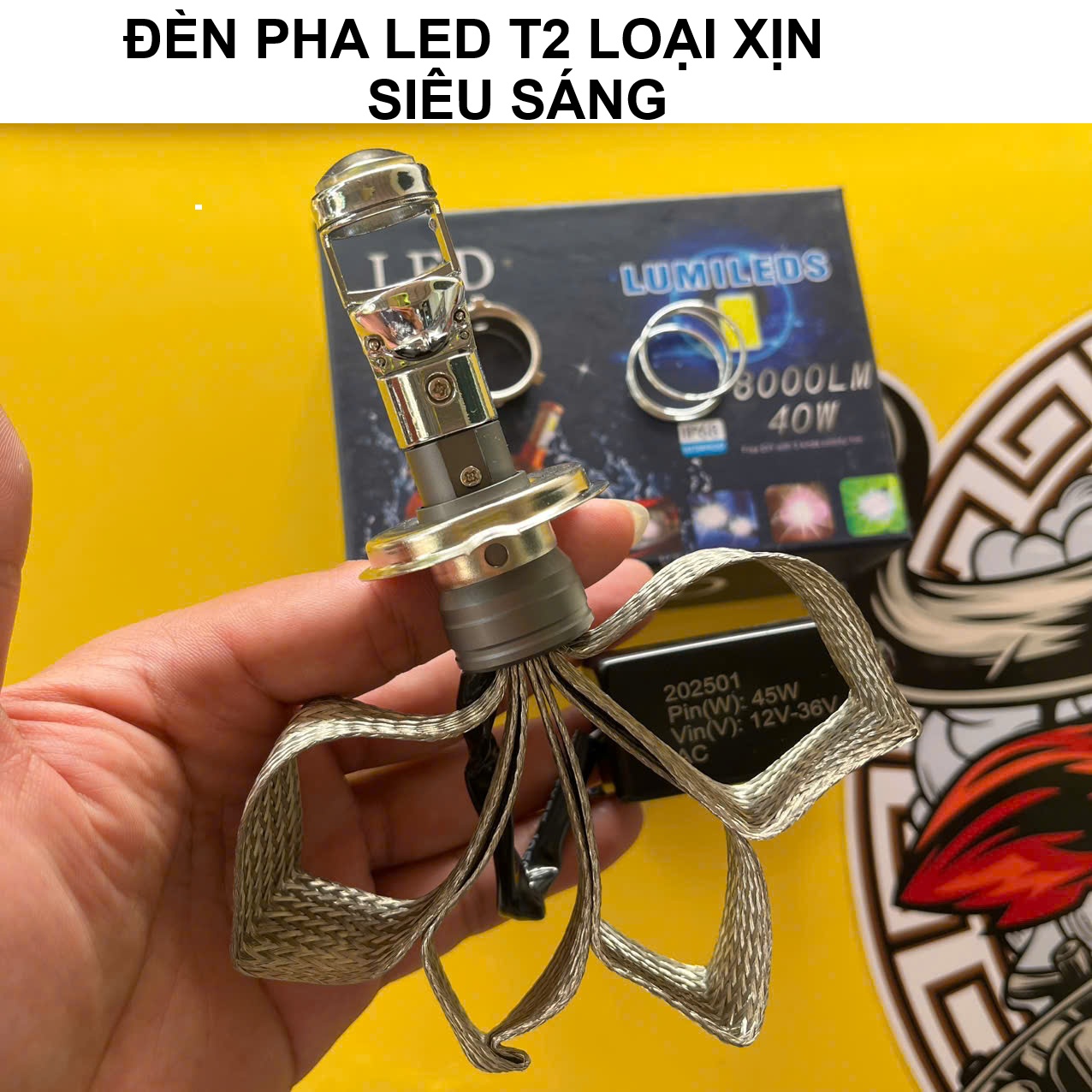Đèn Pha LED Bi Cầu T2 Siêu Sáng – Lắp Xe Máy Ô Tô Dễ Dàng, Không Cần Độ Chế Siêu Bền