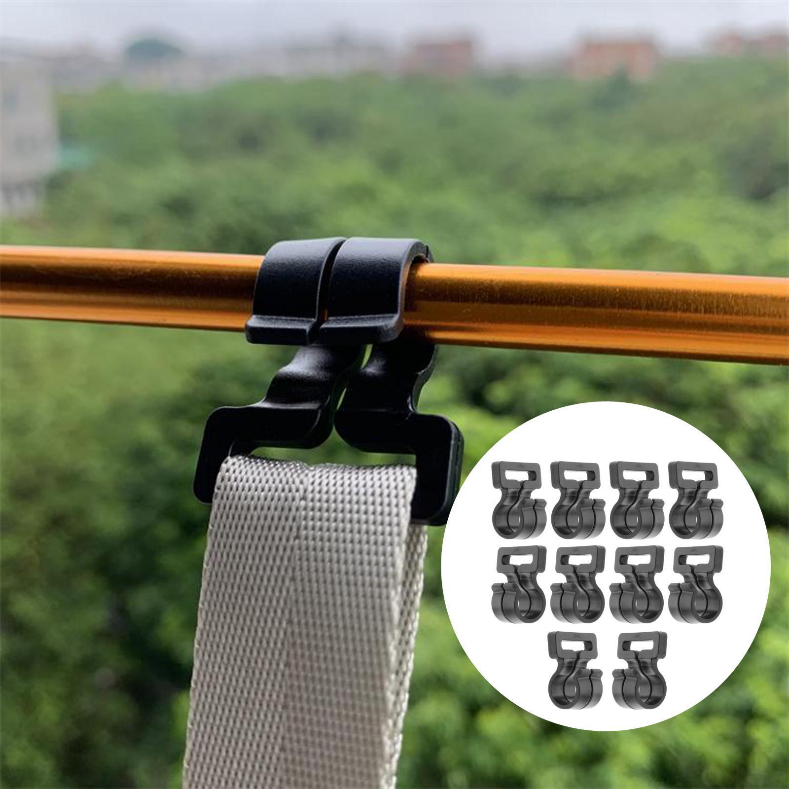 2-3pack 10x Camping Tent Pole Hook Awning Hooks Travel Nylon Set High Quality