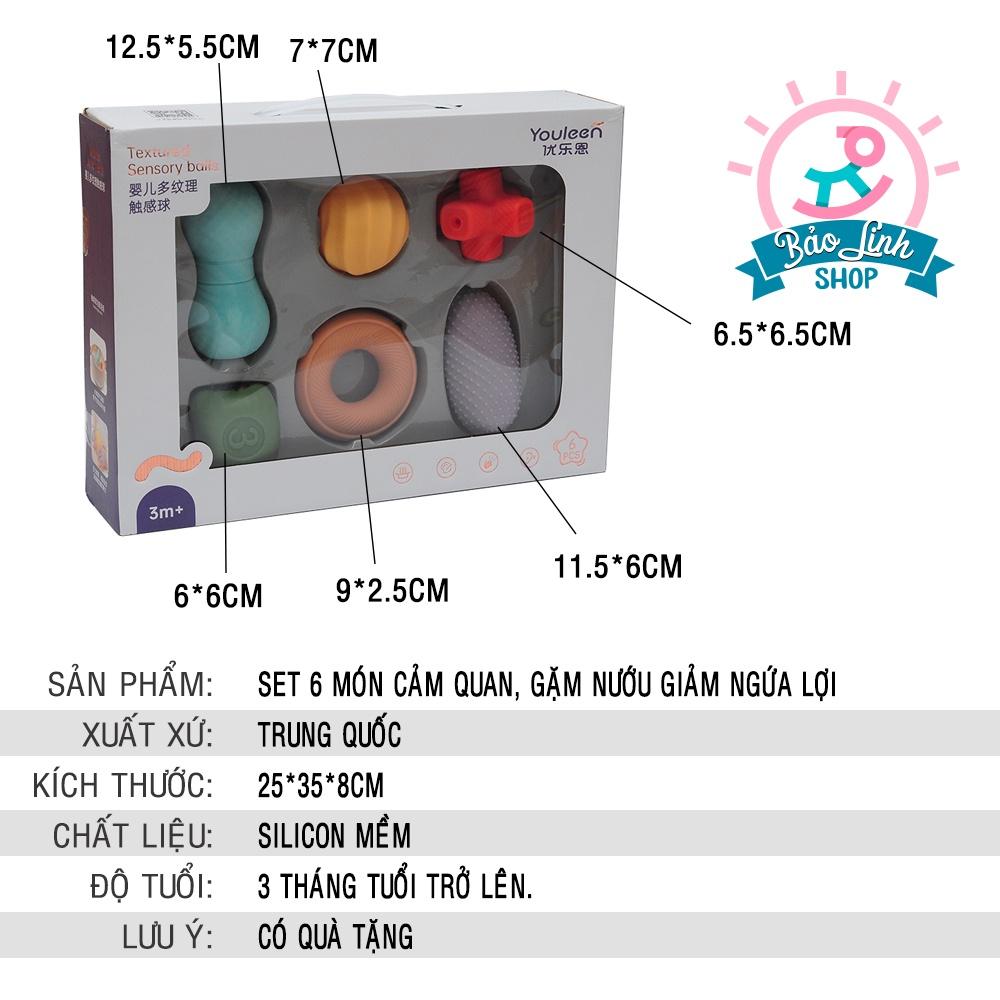 Đồ chơi cho trẻ sơ sinh 3 tháng tuổi - Set 6 món cảm quan phát triển ĐA GIÁC QUAN, Gặm nướu, giảm ngứa lợi