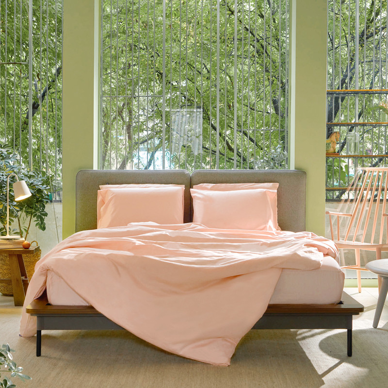 Bộ Ga Trải Giường Ru9 Cotton Sateen 100% Cotton Tự Nhiên - Pearl Blush