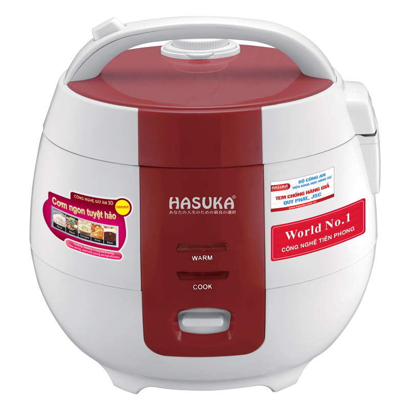 Nồi cơm điện mini HASUKA HSK-801 dung tích 1L, công suất 400W, thiết kế đơn giản hiện đại- Hàng chính hãng (BH 12 tháng)