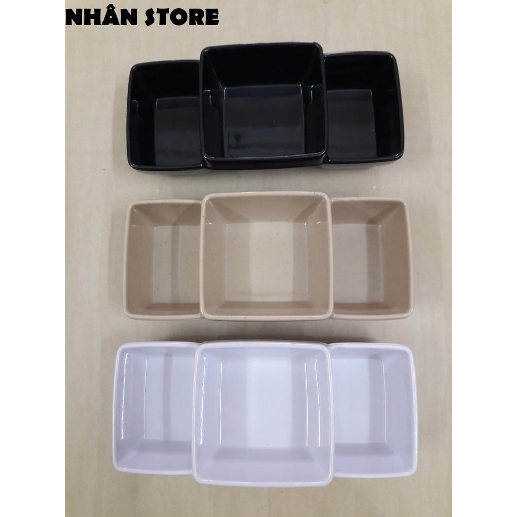 Chén Nước Chấm 3 Ngăn Nhựa Melamine Cao Cấp ( C107)