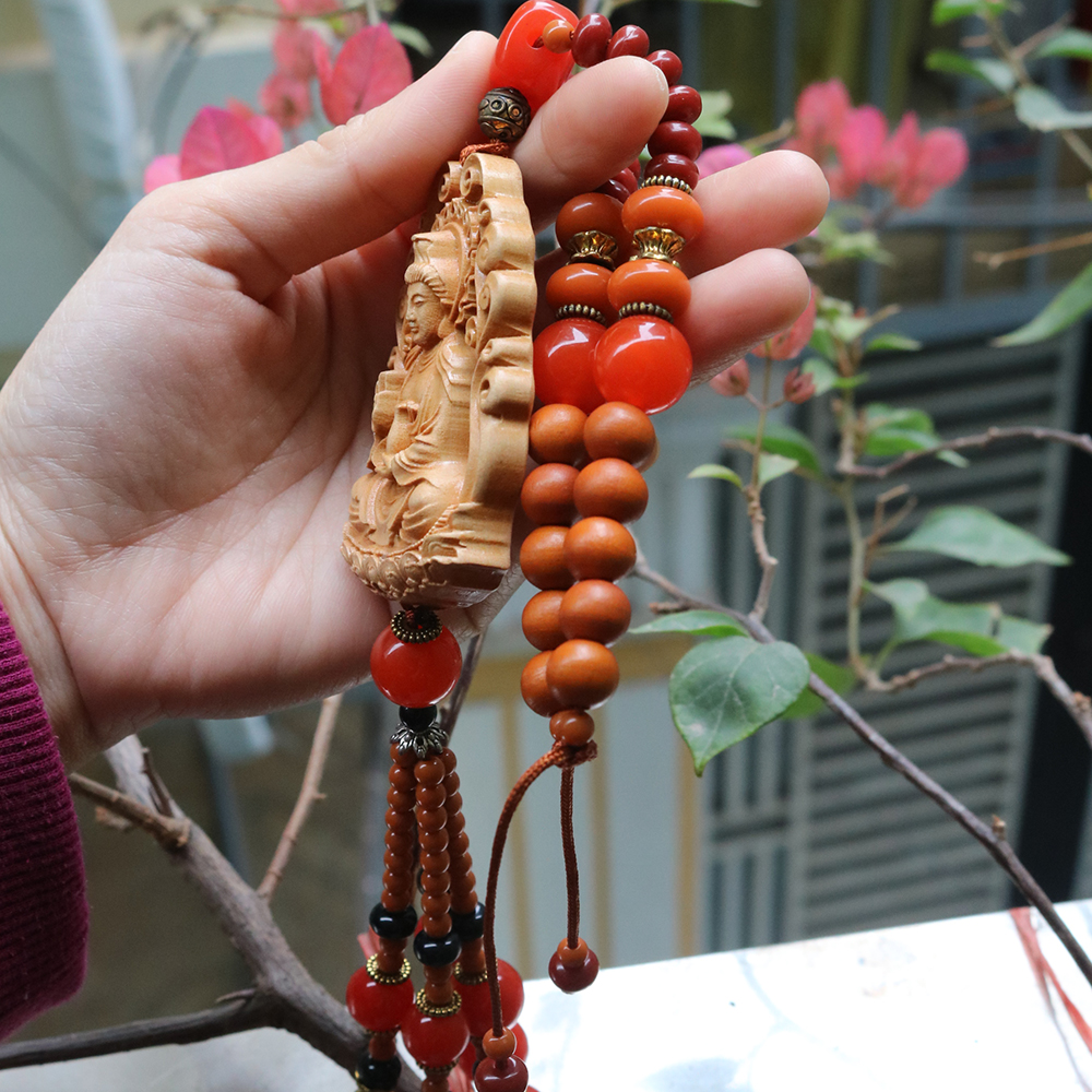 Dây treo xe ô tô Phật Bà Quan Âm - Dây treo xe Phật Di Lặc - Cầu bình an, may mắn