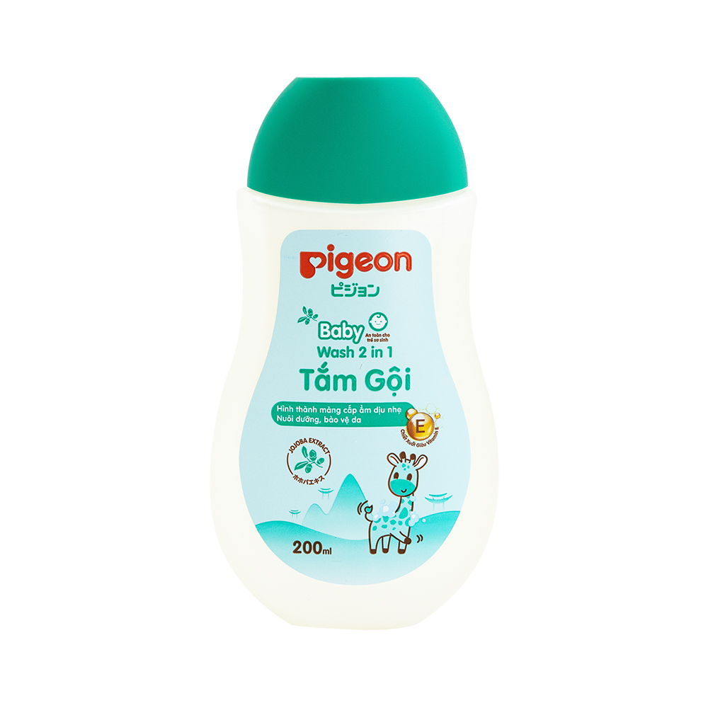 Sữa Tắm Gội Pigeon 2in1 Phù Hợp Cho Da Nhạy Cảm ( Tặng 02 móc chịu lực 3D ngẫu nhiên )