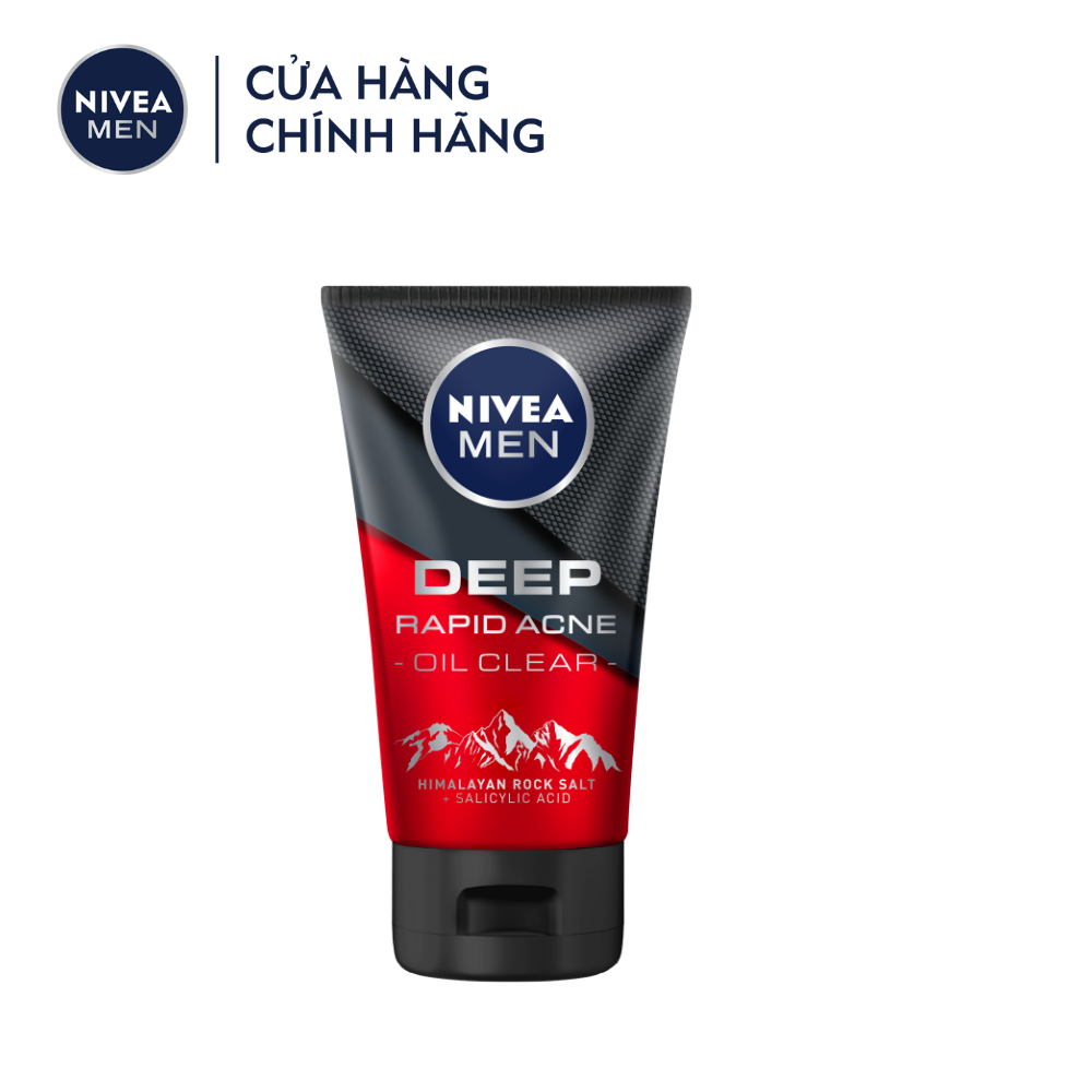 Sữa Rửa Mặt NIVEA MEN Deep Muối Himalaya Ngừa Mụn | Sáng Da