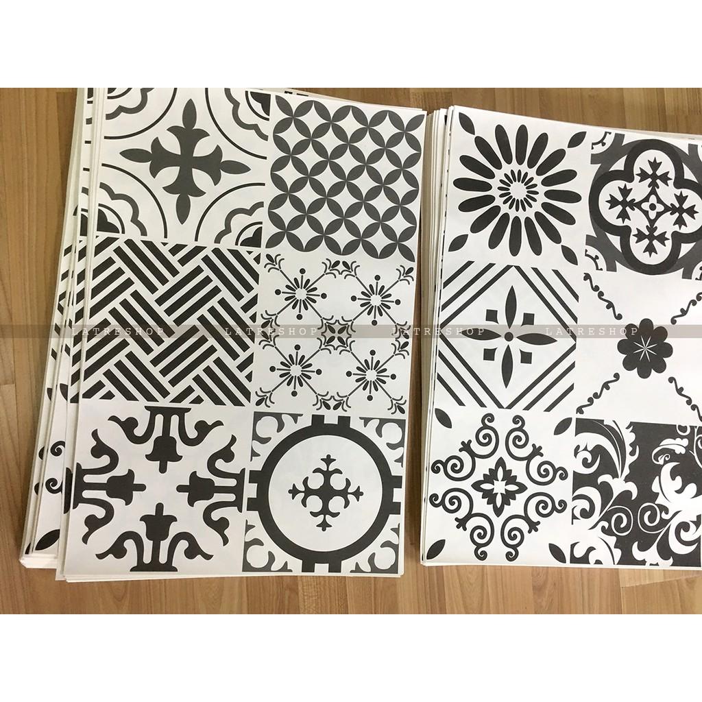 Decal gạch bông dán tường bếp dán kính nhà tắm decor chịu nhiệt dễ lau chùi đề can loại 1 - The coffee Khổ 40x60cm 0008