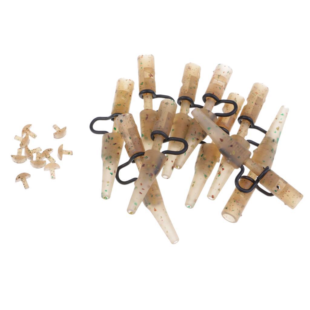 10pcs Carp Fishing Heavy Duty Clips & Tail Rubber Fishing Accessories High Quality Durable to Use