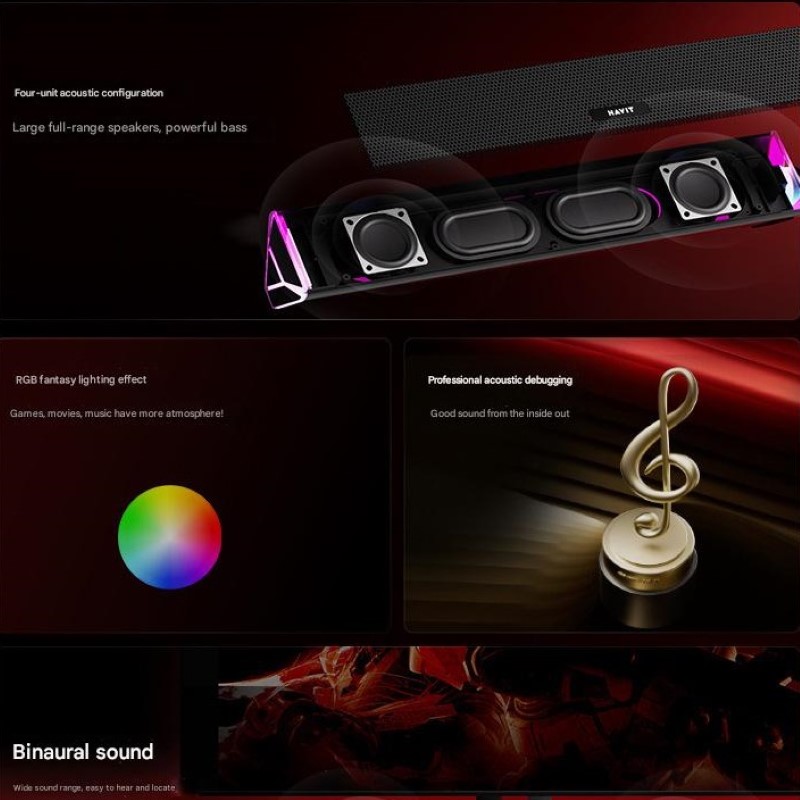 Loa thanh vi tính E3105 led RGB cho máy tính Laptop hàng nhập khẩu