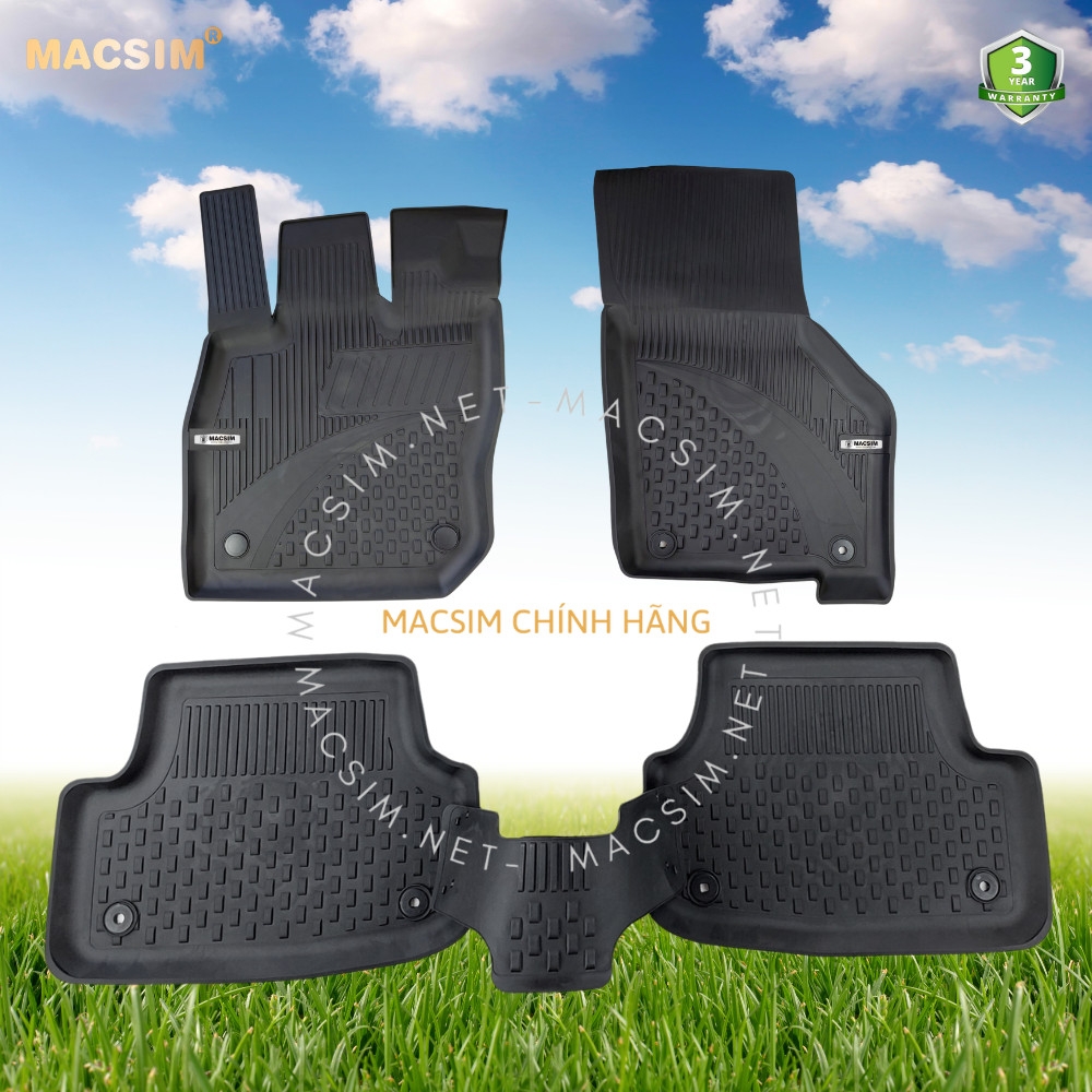 Thảm lót sàn ô tô nhựa TPE Silicon Audi A3 2021+ Black Nhãn hiệu Macsim