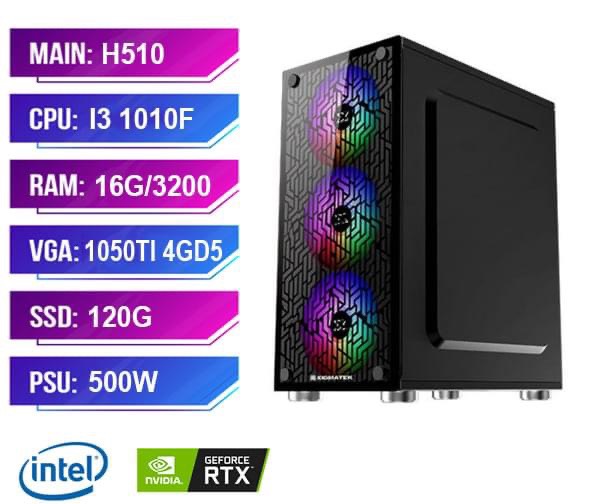 Thùng PC Gaming Xigmatek LTG2 H510/I3-10105F/16GB/120GB/GTX1050Ti/500W - Hàng chính hãng