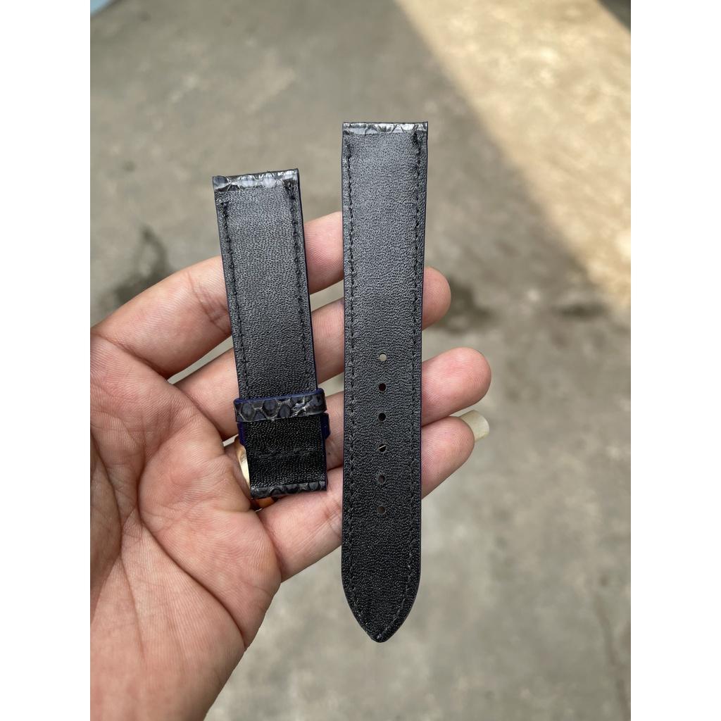 Dây Đồng Hồ Da Rắn Vân Cực Đẹp Lạ Màu Xanh Đá ,Dây Da Thật Nhiều Size TẶNG KÈM Khóa, Chốt, Tool Thay Dây