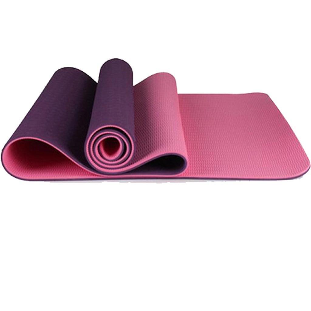 Thảm Yoga Tập Gym Định Tuyến 2 lớp 6 - 8mm cao cấp, gấp gọn, du lịch tiện lợi TOPBODY