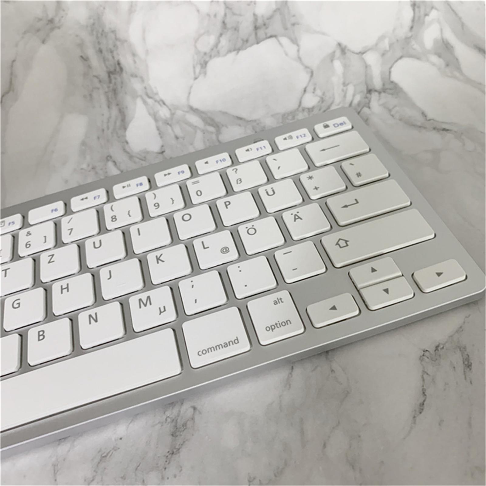 Ultra Slim Wireless German Keyboard Floating Button Computer PC TV