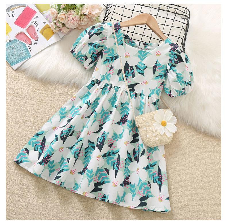 DONGSHOP HOT Cô gái hoa đầm mùa hè trẻ em nhất lưới màu hồng váy cô gái nhỏ công chúa váy túi