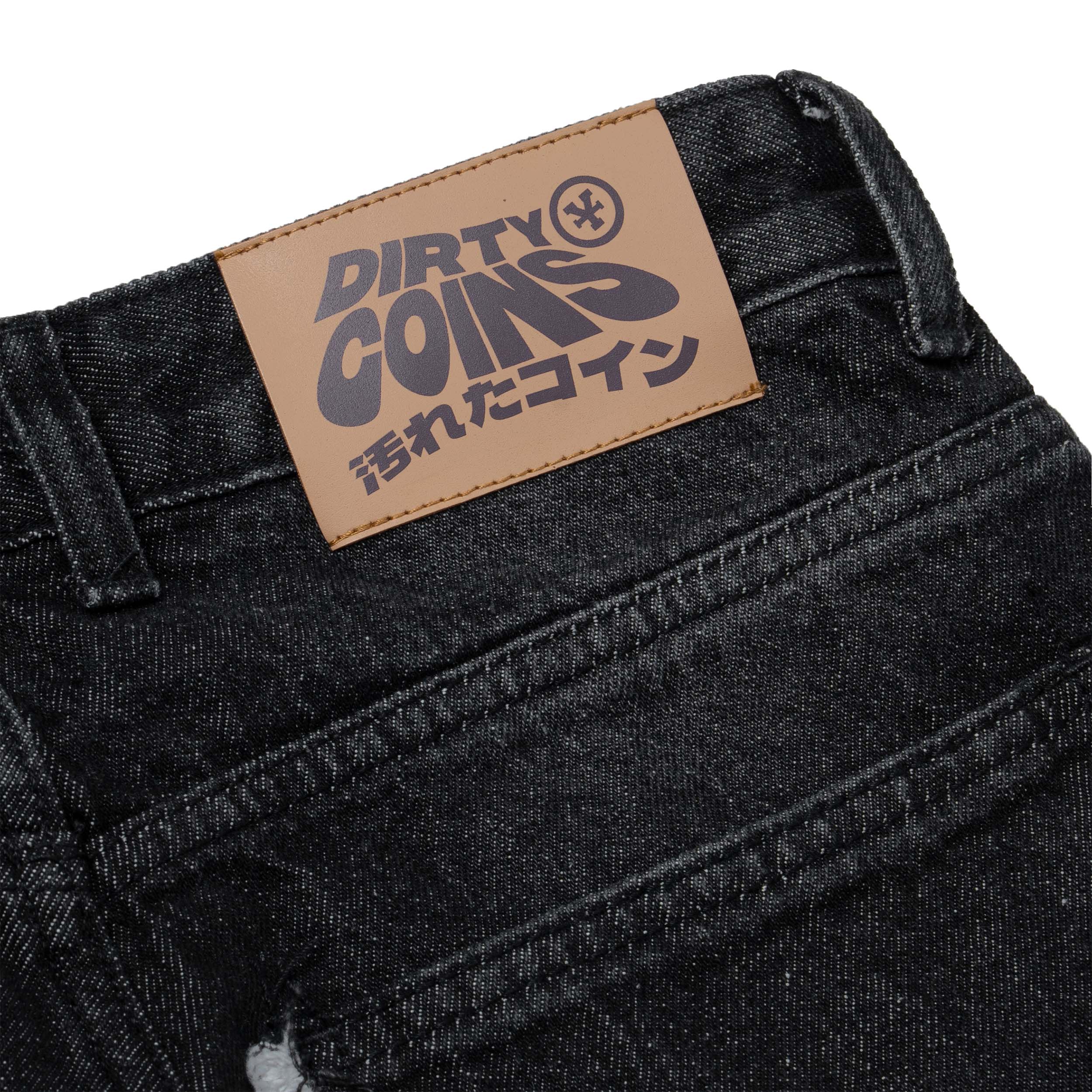 Quần DirtyCoins Flame Wash Relaxed Denim Pants Black