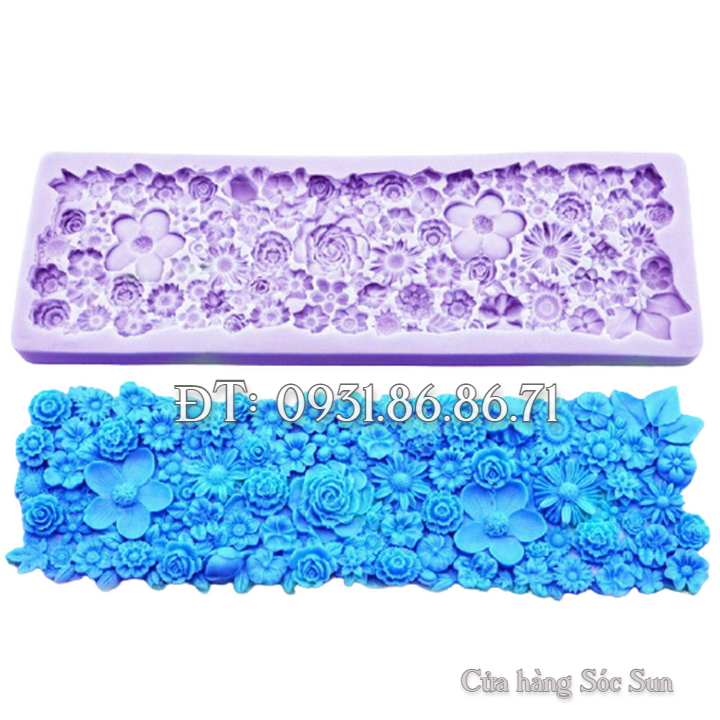 Khuôn silicon viền hoa dại - Mã số 1723