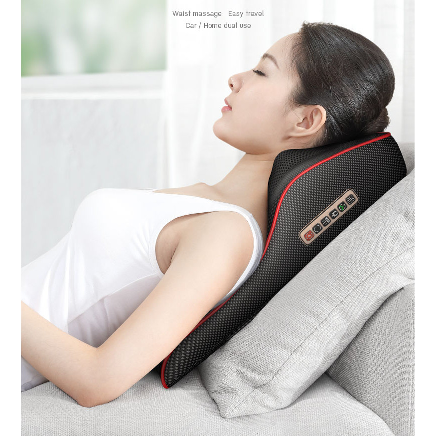 Gối massage ô tô cao cấp , thư giãn chống mỏi lưng dễ chịu phục hồi sức khỏe AM-509