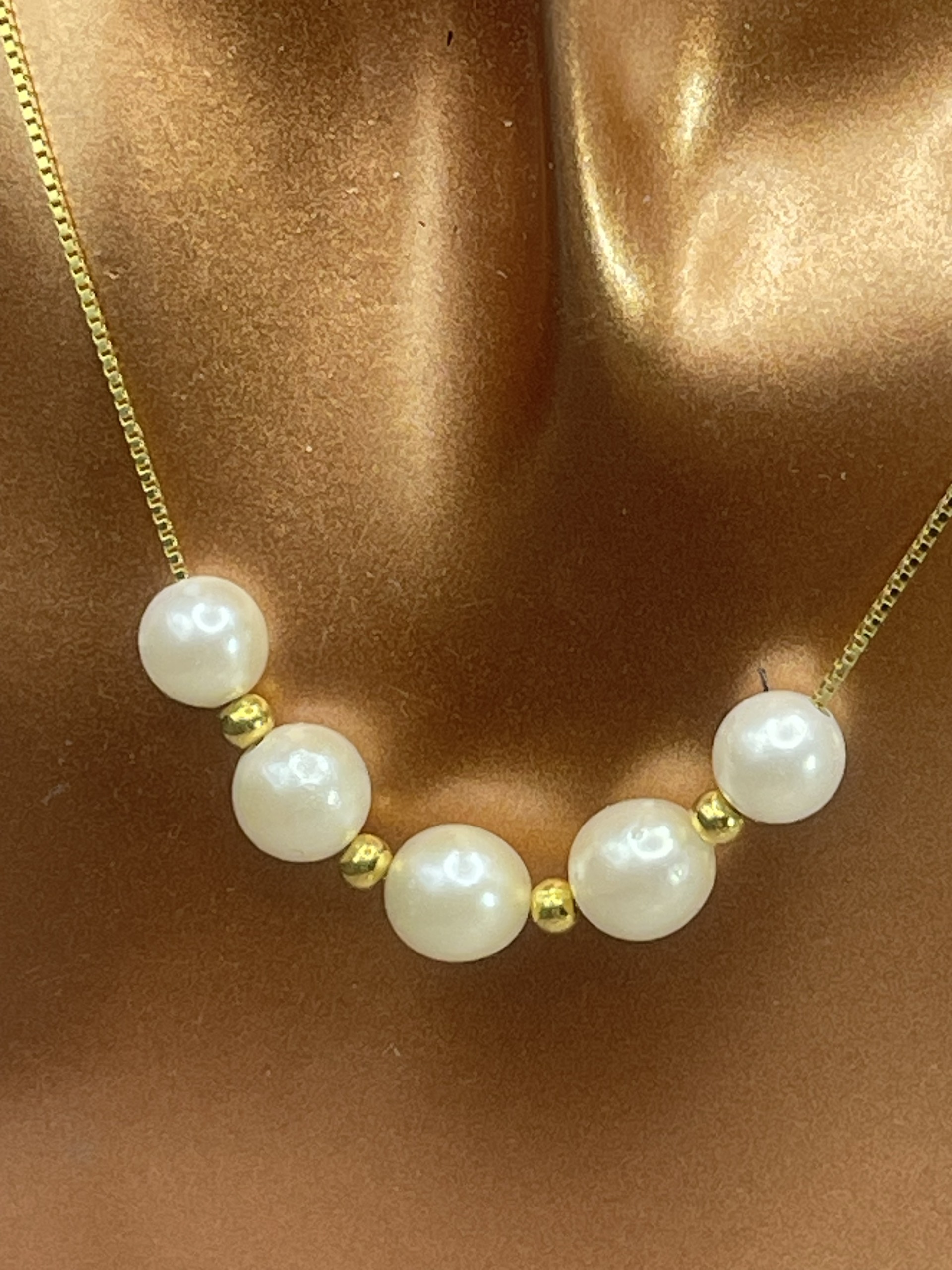 Dây chuyền Bạc 925 xi vàng và Trai mặn Akoya