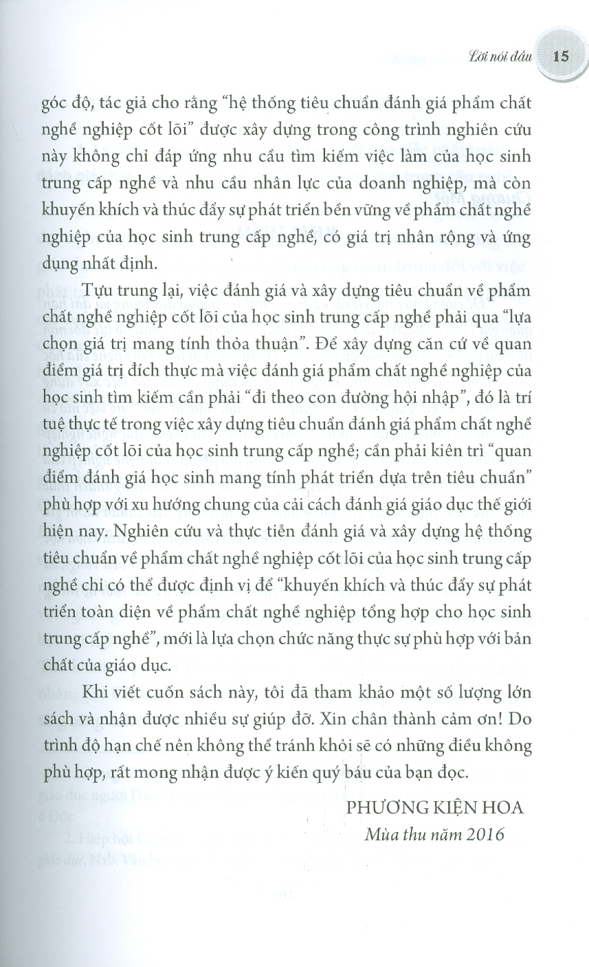 TỪ NĂNG LỰC ĐẾN TỐ CHẤT - Đánh Giá Và Xây Dựng Hệ Thống Tiêu Chuẩn Đánh Giá Phẩm Chất Nghề Nghiệp Cốt Lõi Của Học Sinh Trường Nghề - Lý Luận Và Thực Tiễn (Sách tham khảo)