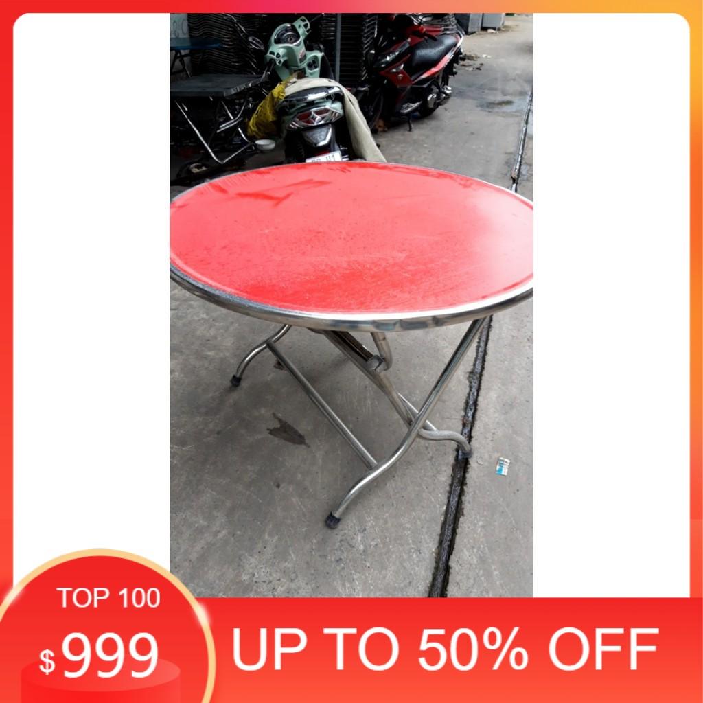 Bàn tròn 1m2 Cao 75Cm Cao Cấp 100% Inox 304 Giá Rẽ Ship Code Toàn Quốc