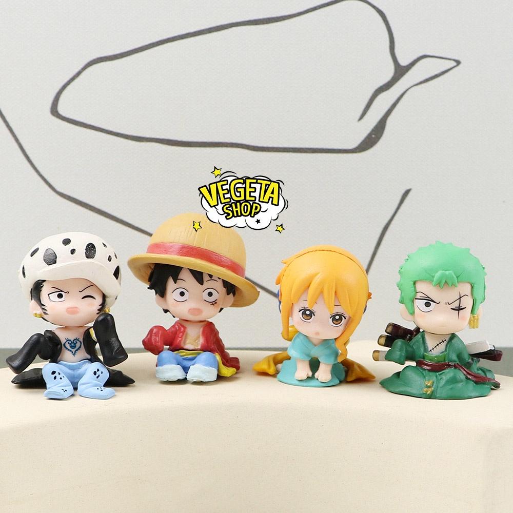 Mô hình One Piece - Mô hình Luffy Nami Zoro Law mô phỏng trang phục Cosplay Conan teo nhỏ - 4x4cm