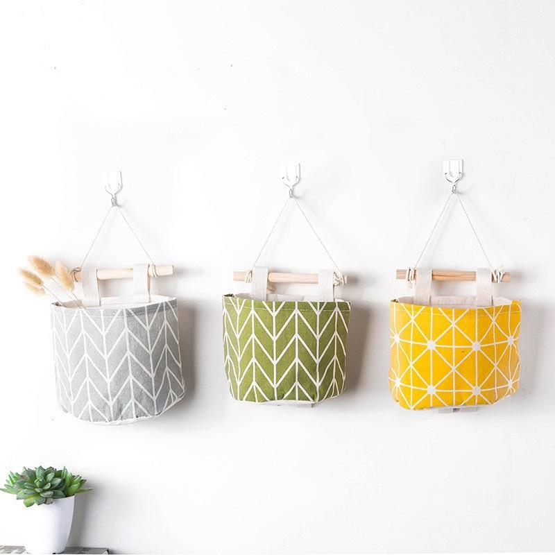 Túi treo tường bằng vải treo đồ,trang trí nhà cửa ,Giỏ đựng đồ - vải canvas treo tường 88276 THẾ GIỞI TIỆN ÍCH