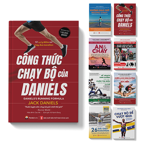 Sách - COMBO 8 cuốn: Công thức chạy bộ Daniels, Chương trình 70.3, Kế hoạch, Chiến lược dinh dưỡng, Ăn &amp; chạy, Không bao giờ ngừng chạy, Chạy bộ vượt qua, 26 giải chạy marathon