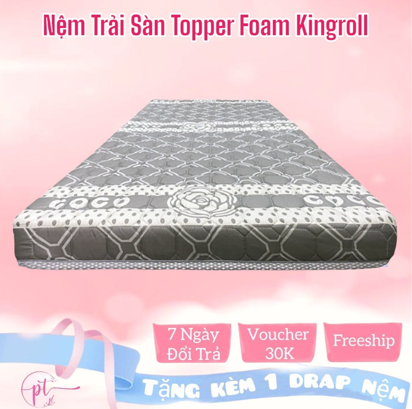 Topper Foam Kingroll Cao Cấp Dày 9cm Đủ Size Giao Màu Ngẫu Nhiên