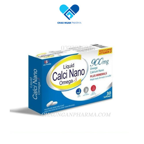 Viên uống Liquid Calci Nano Omega3 hỗ trợ phát triển chiều cao, giúp xương, răng chắc khỏe – Hộp 30 viên