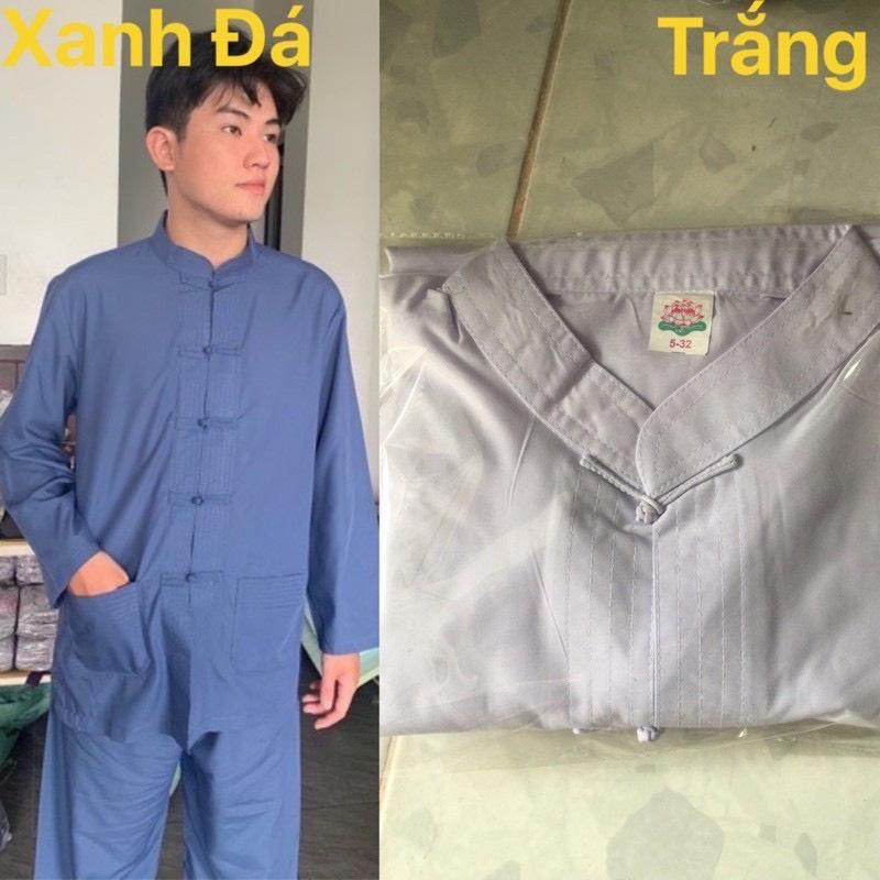 ĐỒ LAM ĐI CHÙA Mẫu Lãnh Tựu Cổ Tàu Dài Tay Không Thêu