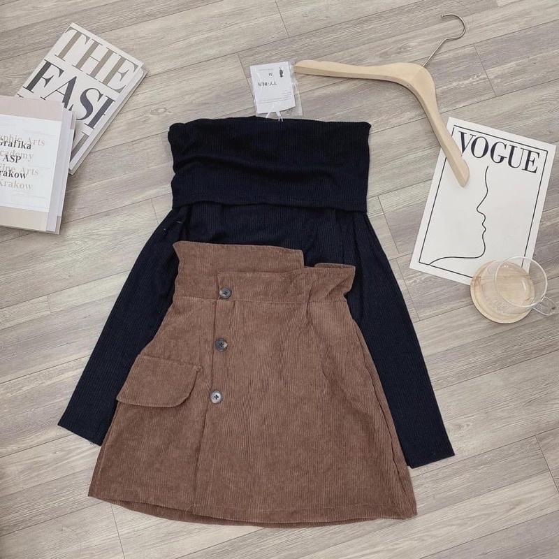 CHÂN VÁY NHUNG TĂM XỊN XÒ