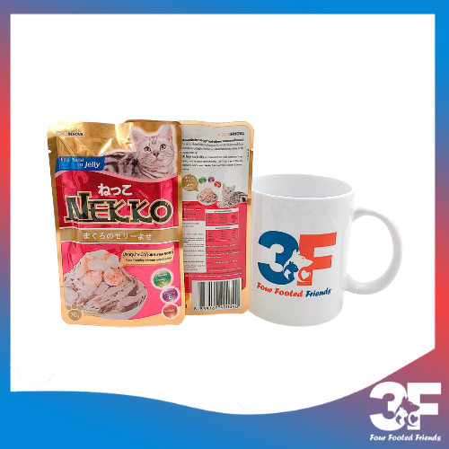 Pate Nekko Jelly Cho Mèo Trưởng Thành Từ 6 Tháng Tuổi Vị Cá Ngừ Và Tôm Sò Dạng Thạch Gói 70gr