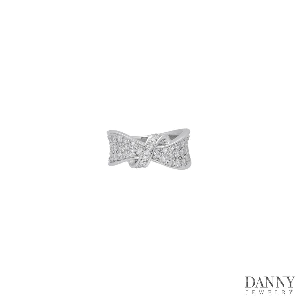 Nhẫn Nữ Danny Jewelry Bạc 925 Xi Rhodium Đính Đá CZ Thời Trang Hình Nơ KI2GZ001