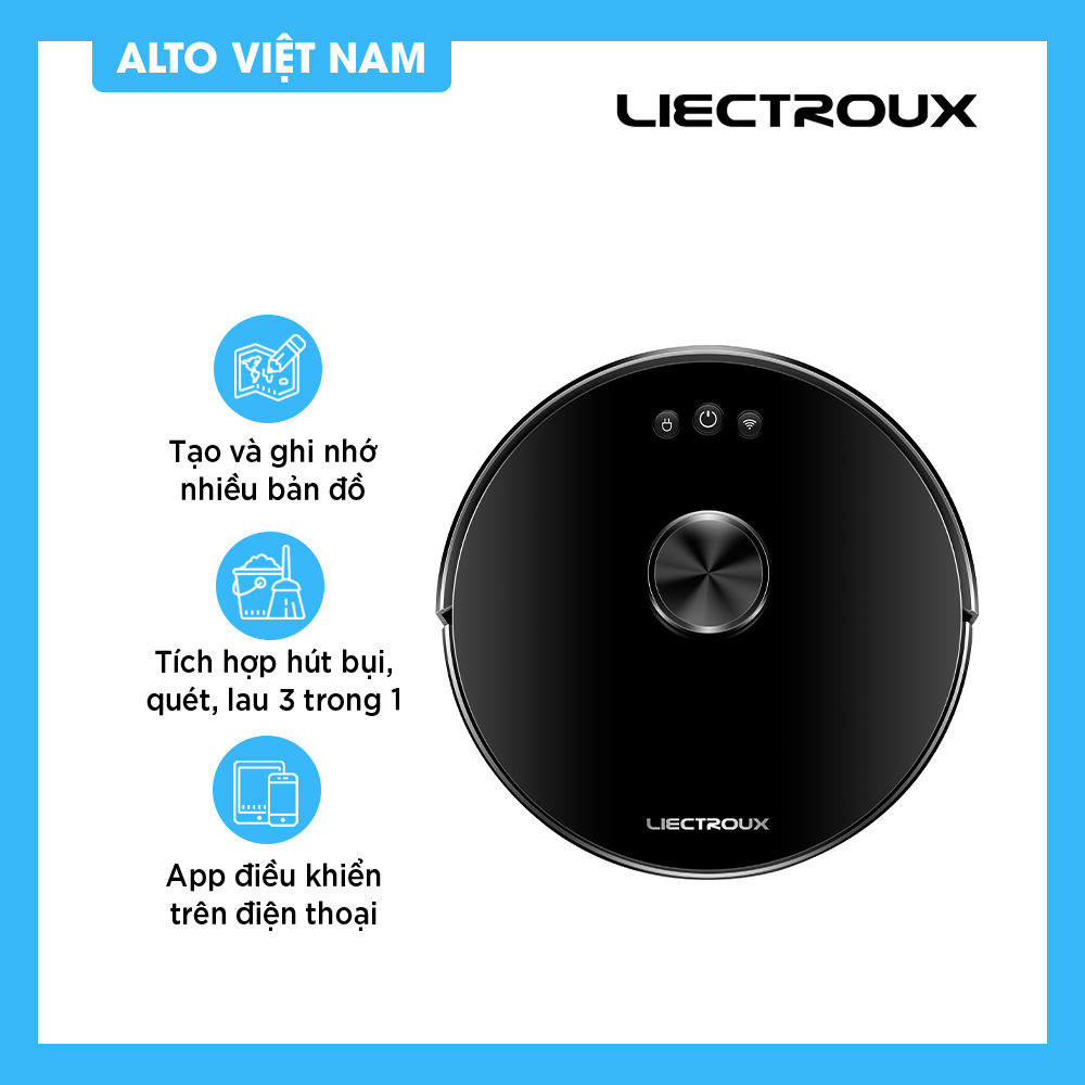 Robot quét nhà thông minh LIECTROUX Hàng chính hãng Robot hút bụi Đức XR500 chức năng 2 trong 1 vừa quét vừa lau Lực hút siêu khỏe CHIP xử lí thông minh Tính năng vượt vật cản