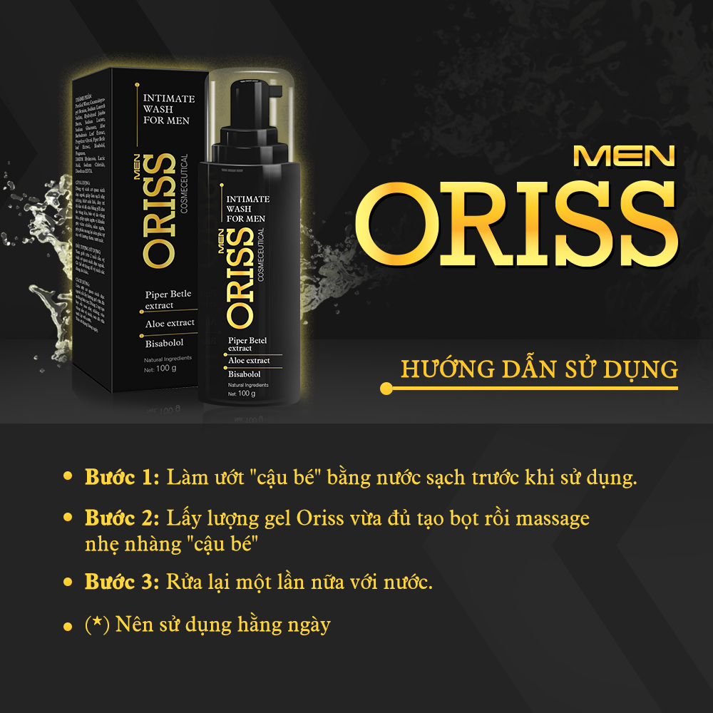 Combo Dung Dịch Vệ Sinh Chuyên Biệt Cho Nam Giới Oriss 100g + Dung Dịch Vệ Sinh Phụ Nữ Dịu Nhẹ Oriss 150ml